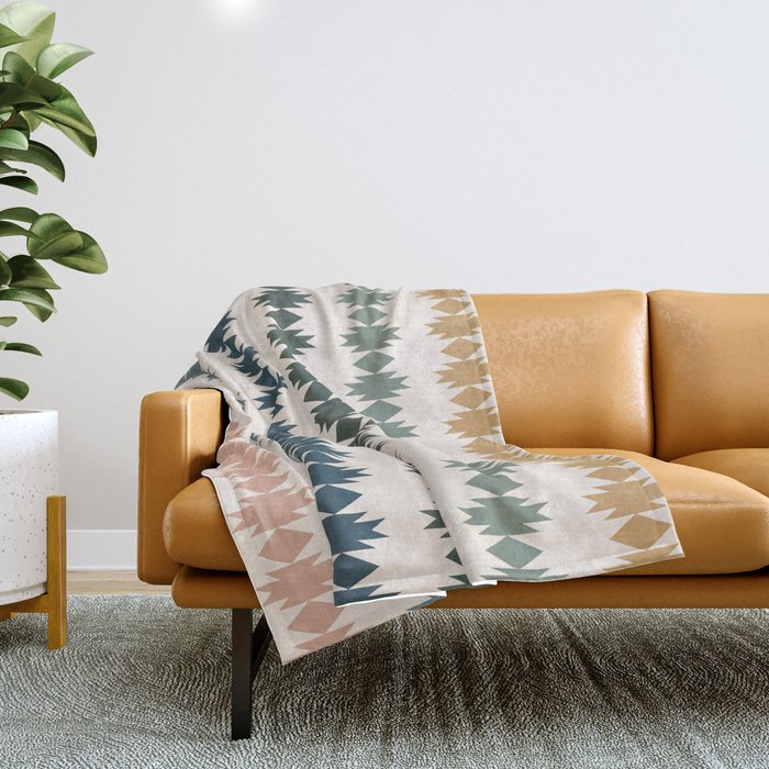 Geometric Southwestern Pattern XLI Throw Blanket Gallery Image 1