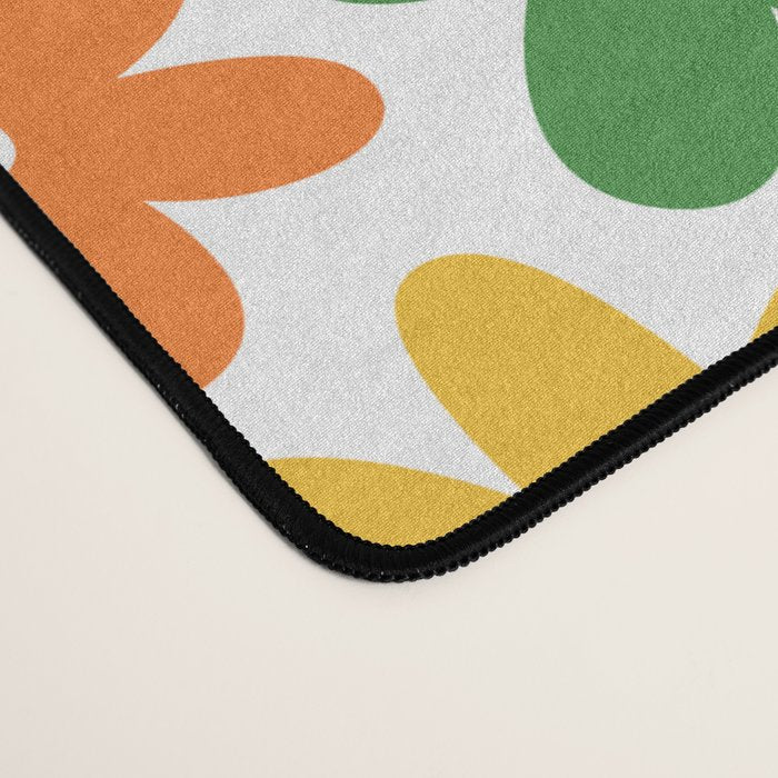 Colorful retro flower art pattern Desk Mat Gallery Image 4