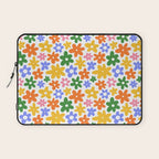 Colorful retro flower art pattern Laptop Sleeve Gallery Image 1