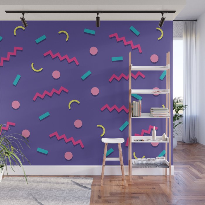Memphis Pattern 20 - Miami Vice / 80s Retro Wall Mural Gallery Image 1