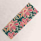 Abstract vintage flower art pattern Yoga Mat Gallery Image 1