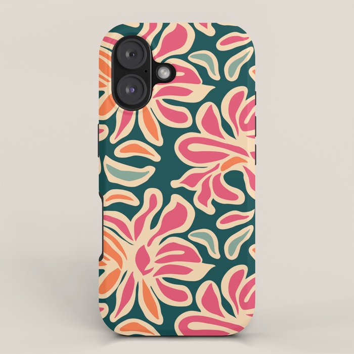 Abstract vintage flower art pattern iPhone Case Gallery Image 1