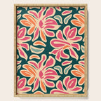 Abstract vintage flower art pattern Serving Tray Gallery Image 1