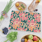 Abstract vintage flower art pattern Cutting Board Gallery Image 2