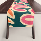 Abstract vintage flower art pattern Table Runner Gallery Image 1
