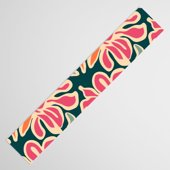 Abstract vintage flower art pattern Table Runner Gallery Image 3