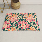 Abstract vintage flower art pattern Rug Gallery Image 1