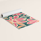 Abstract vintage flower art pattern Yoga Mat Gallery Image 2