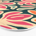 Abstract vintage flower art pattern Bath Mat Gallery Image 3