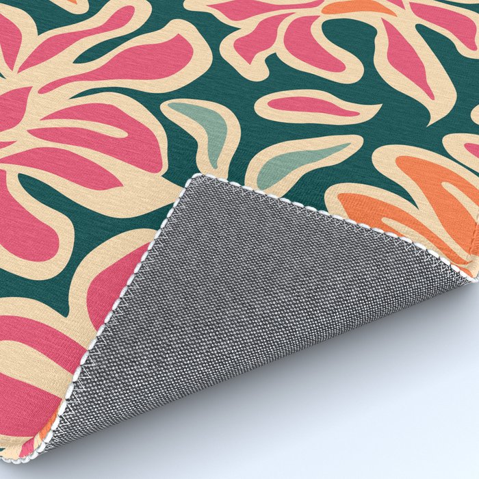 Abstract vintage flower art pattern Rug Gallery Image 4