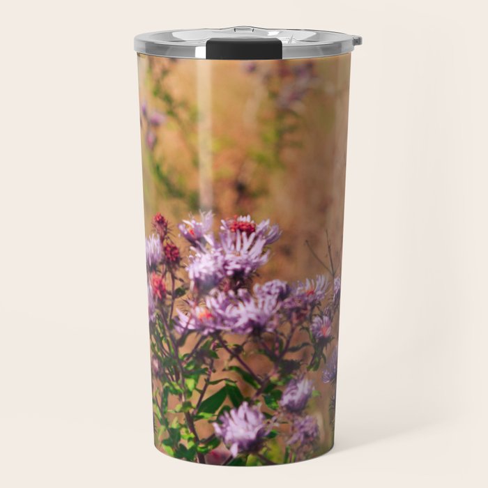Casual Affair aster - wildflower nature photograph Travel Mug Gallery Image 1