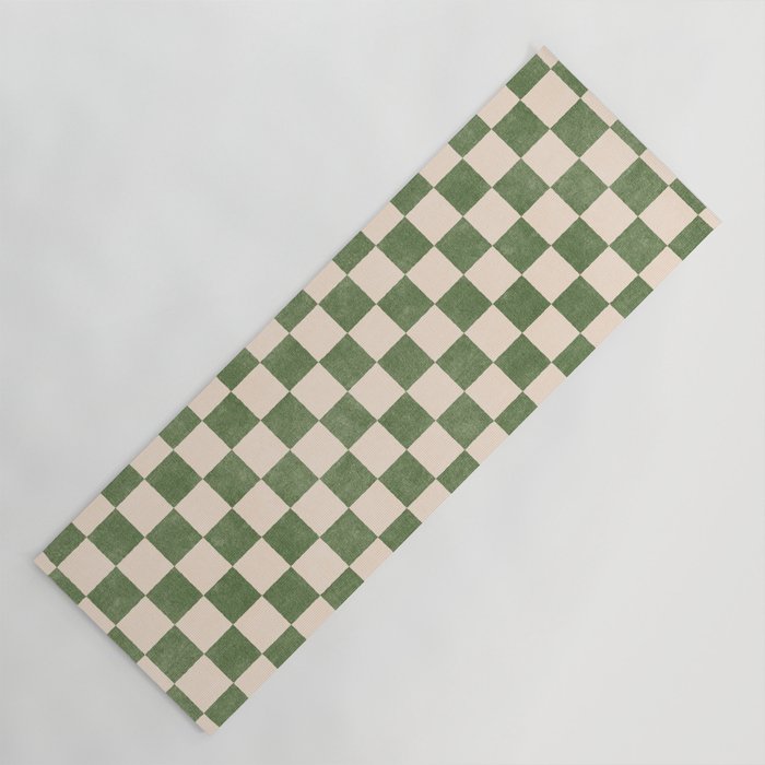 CHECKER - 001 - Olive Yoga Mat Gallery Image 1