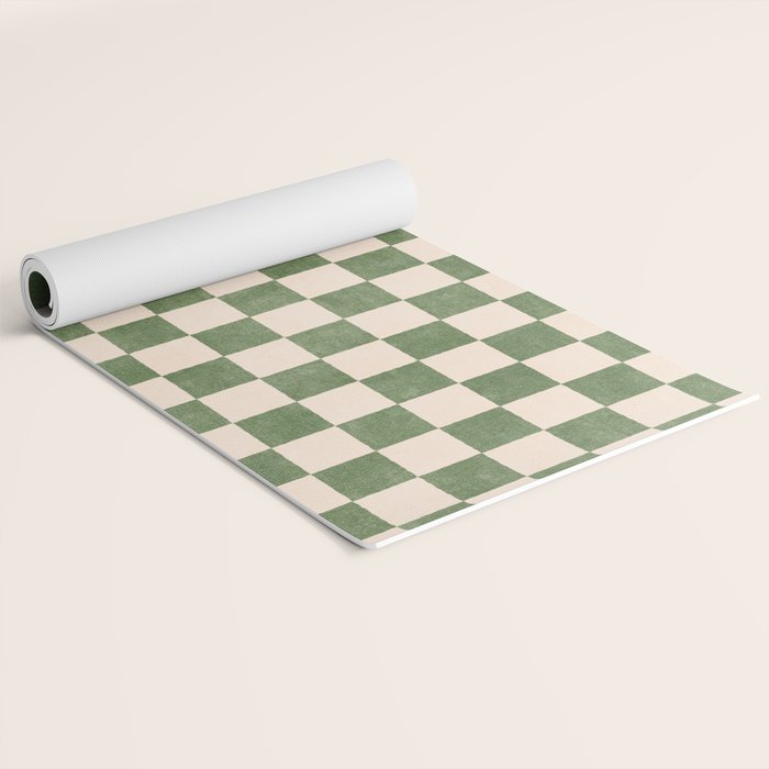 CHECKER - 001 - Olive Yoga Mat Gallery Image 2