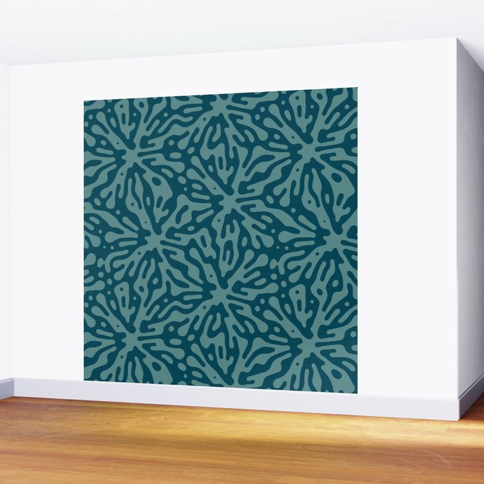 Organic Matter in Dark Teal Wall Mural Gallery Image 2
