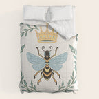 Queen Bee with Gold Crown and Laurel Frame Comforter Gallery Image 6