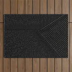 Lines (Black) Outdoor Rug Gallery Image 1