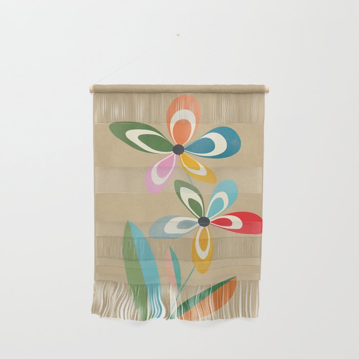 Mid-Century Abstract Flowers 04 Wall Hanging Gallery Image 1