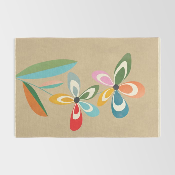 Mid-Century Abstract Flowers 04 Rug Gallery Image 2