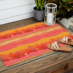 Vintage Western Desert Landscape in Warm Sunrise Outdoor Rug Gallery Image 2