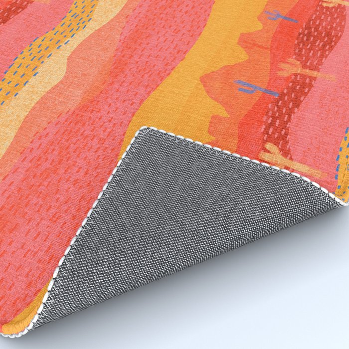 Vintage Western Desert Landscape in Warm Sunrise Rug Gallery Image 4