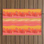 Vintage Western Desert Landscape in Warm Sunrise Outdoor Rug Gallery Image 1