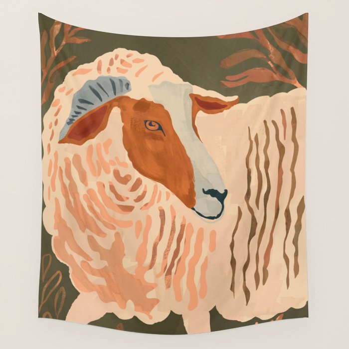 Abstract Rustic Ram 3 Wall Tapestry Gallery Image 1