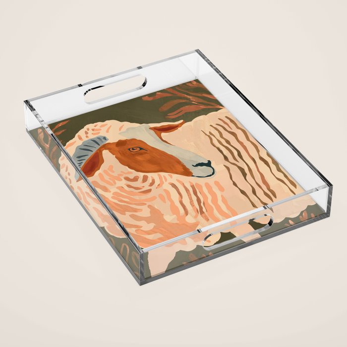 Abstract Rustic Ram 3 Acrylic Tray Gallery Image 1
