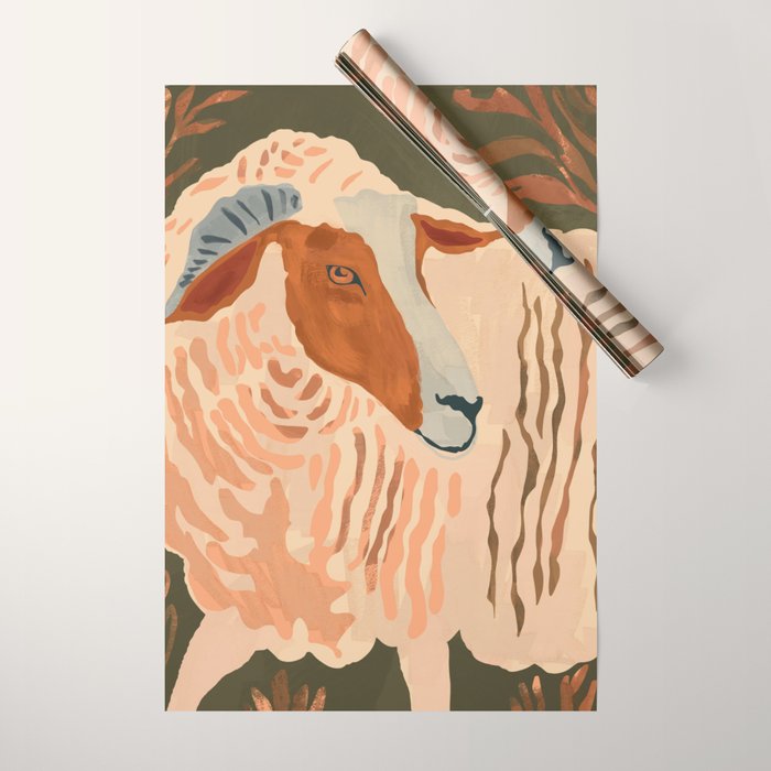 Abstract Rustic Ram 3 Wrapping Paper Gallery Image 1
