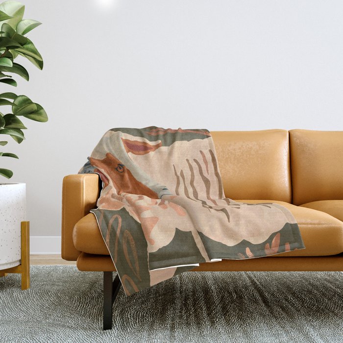 Abstract Rustic Ram 3 Throw Blanket Gallery Image 1