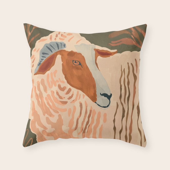 Abstract Rustic Ram 3 Throw Pillow Gallery Image 6