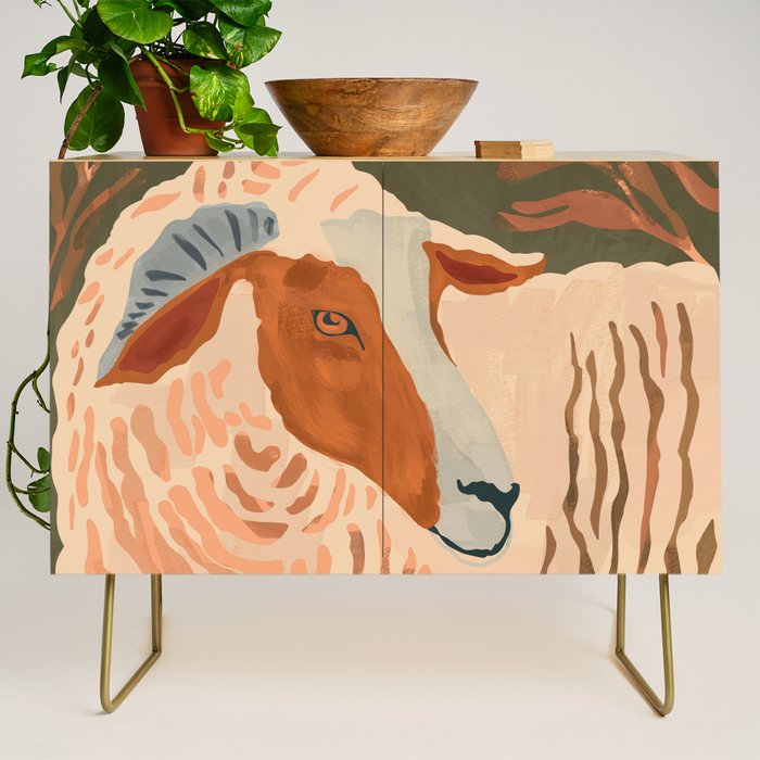 Abstract Rustic Ram 3 Credenza Gallery Image 1