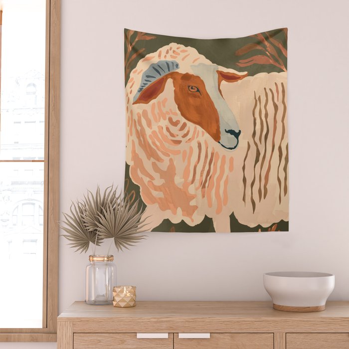 Abstract Rustic Ram 3 Wall Tapestry Gallery Image 2