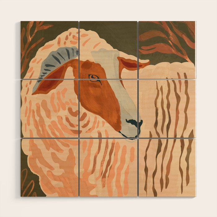 Abstract Rustic Ram 3 Wood Wall Art Gallery Image 1