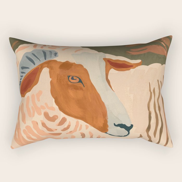 Abstract Rustic Ram 3 Rectangular Pillow Gallery Image 1