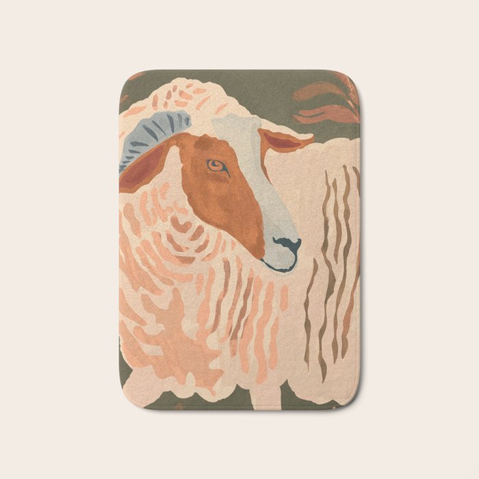 Abstract Rustic Ram 3 Bath Mat Gallery Image 1