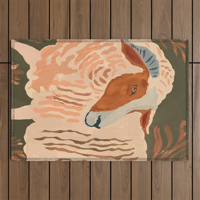 Abstract Rustic Ram 3 Outdoor Rug Gallery Image 1