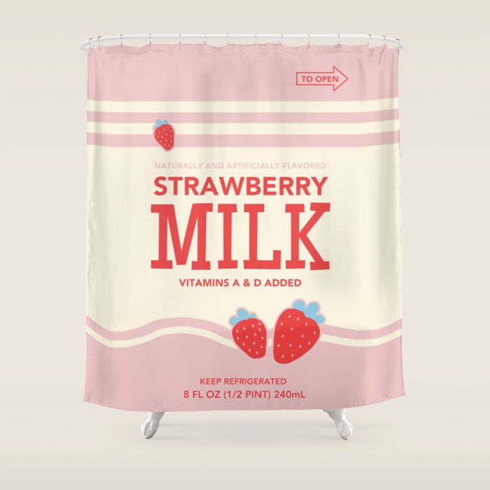 strawberry milk carton  Shower Curtain Gallery Image 1