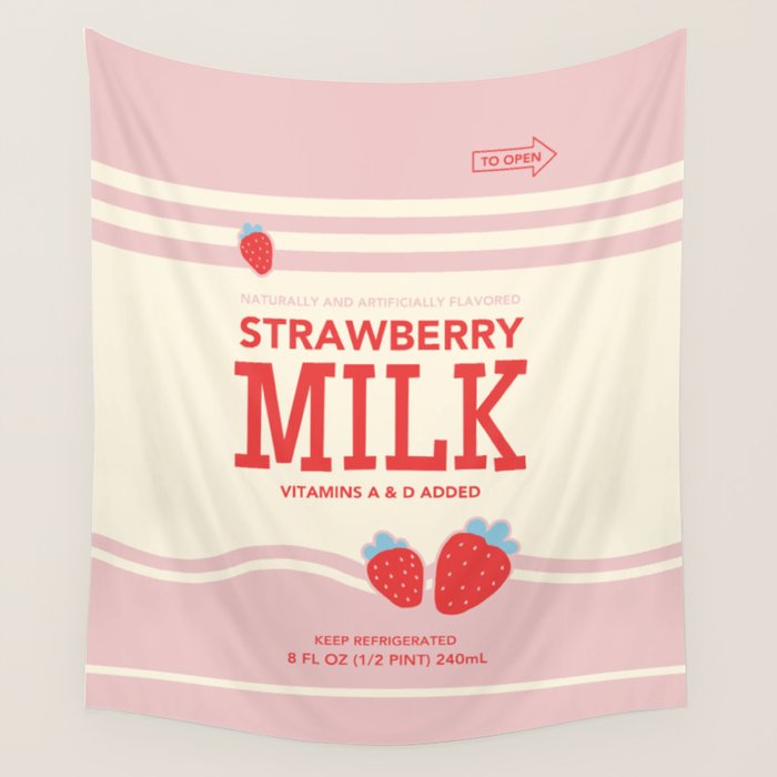 strawberry milk carton  Wall Tapestry Gallery Image 4