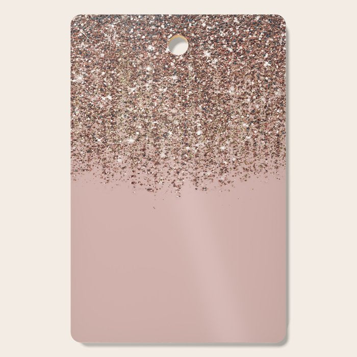Blush Pink Rose Gold Bronze Cascading Glitter Cutting Board Gallery Image 1