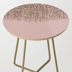 Blush Pink Rose Gold Bronze Cascading Glitter Side Table Gallery Image 2