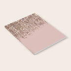 Blush Pink Rose Gold Bronze Cascading Glitter Notebook Gallery Image 2