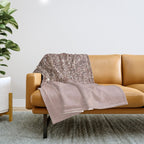 Blush Pink Rose Gold Bronze Cascading Glitter Throw Blanket Gallery Image 1