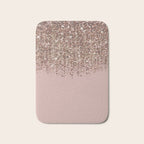 Blush Pink Rose Gold Bronze Cascading Glitter Bath Mat Gallery Image 1