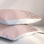 Blush Pink Rose Gold Bronze Cascading Glitter Pillow Sham Gallery Image 3
