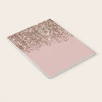Blush Pink Rose Gold Bronze Cascading Glitter Notebook Gallery Image 3