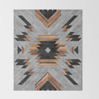 Urban Tribal Pattern No.6 - Aztec - Concrete and Wood Throw Blanket Gallery Image 2