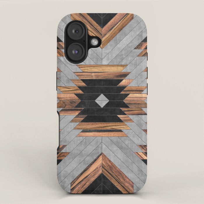 Urban Tribal Pattern No.6 - Aztec - Concrete and Wood iPhone Case Gallery Image 1