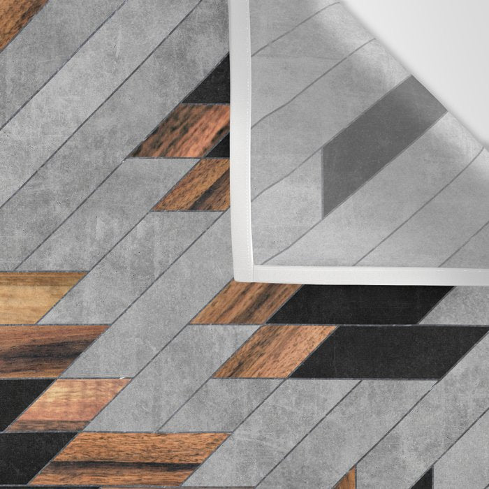 Urban Tribal Pattern No.6 - Aztec - Concrete and Wood Wall Tapestry Gallery Image 3