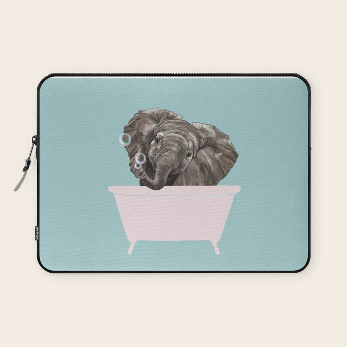 Baby Elephant in Bathtub Laptop Sleeve Gallery Image 1