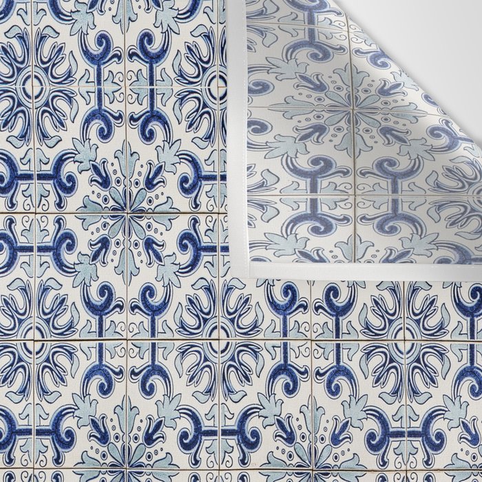 Portuguese tiles pattern blue Wall Tapestry Gallery Image 3
